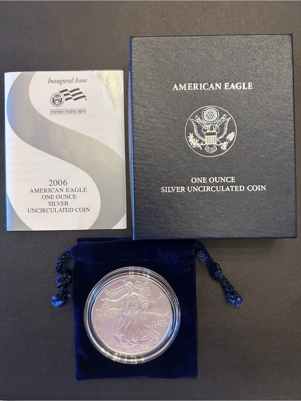 American Eagle 2006W One Ounce Silver Uncirculated Burnished Coin - Silver